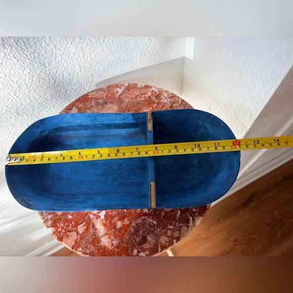 Anthropologie Blue and Gold Decorative Wooden Tray - Picture 4 of 5